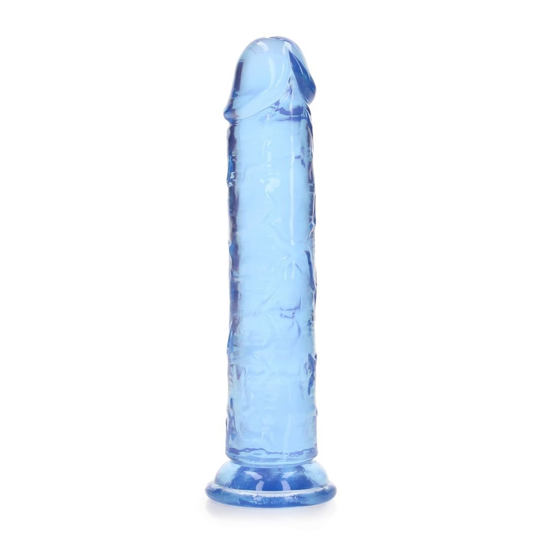 RealRock lige realistisk dildo med sugekop - 18 cm - Blå