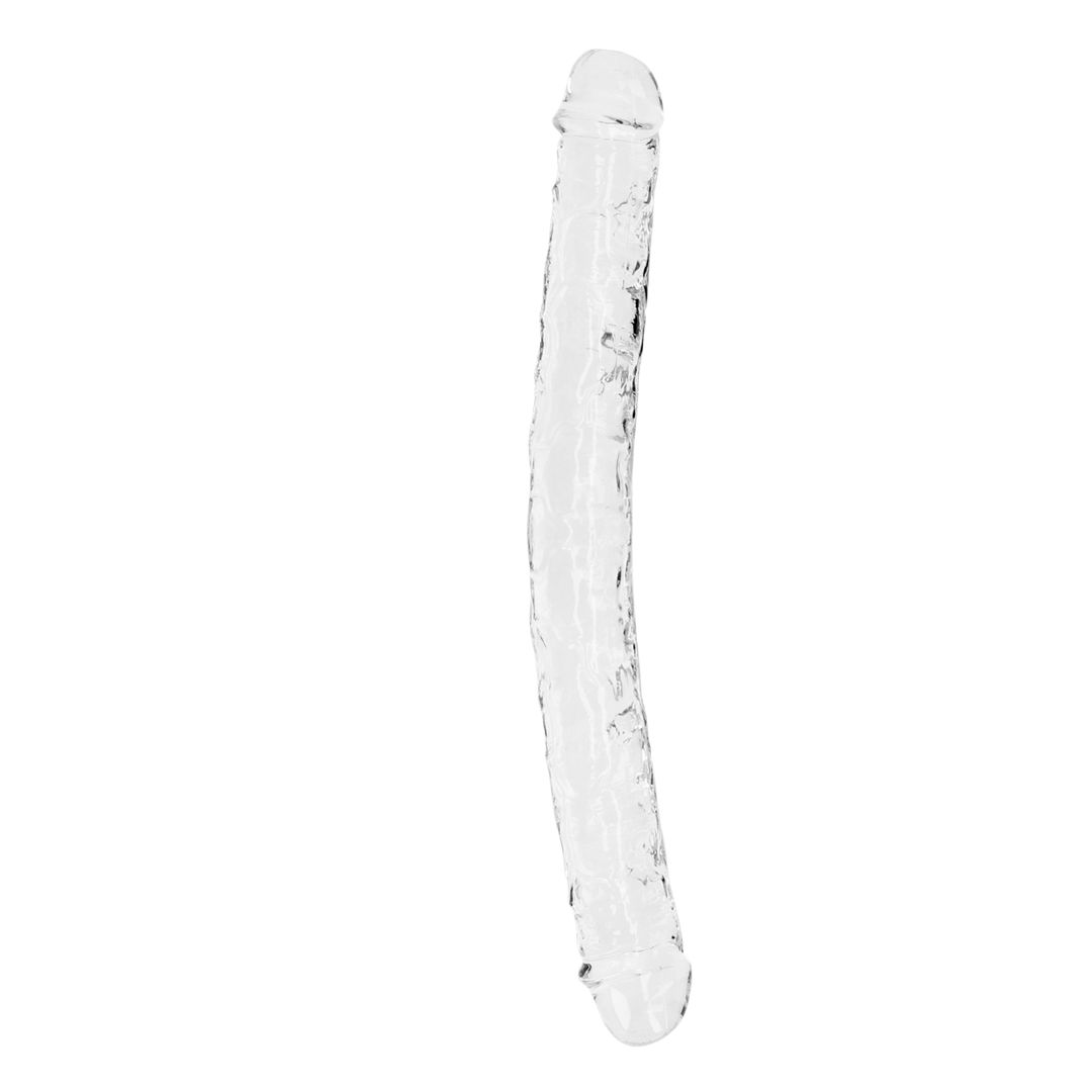 RealRock Realistisk dubbeldildo - 34 cm - Transparent