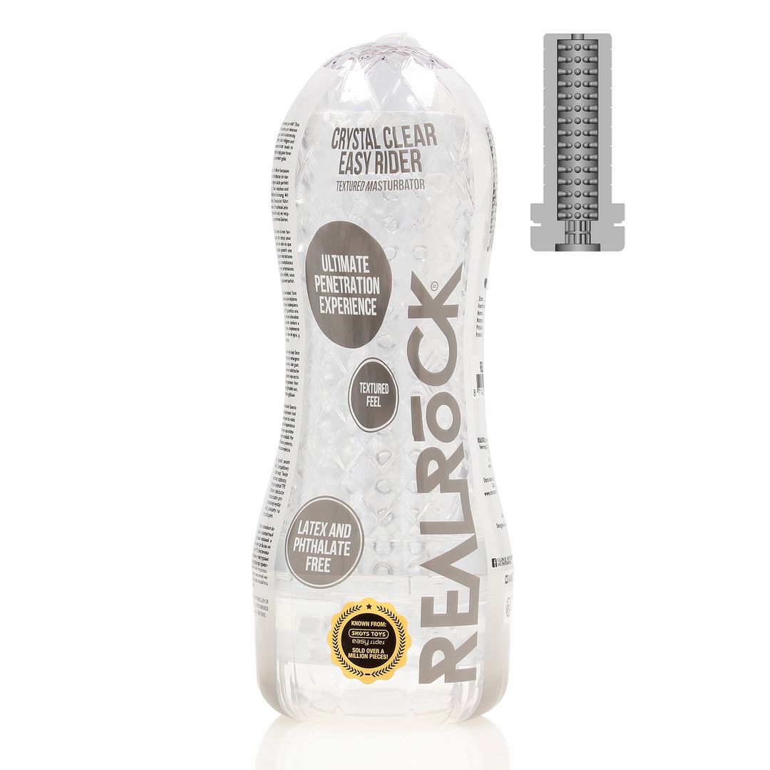 RealRock Easy Rider - Masturbador Texturizado - Transparente