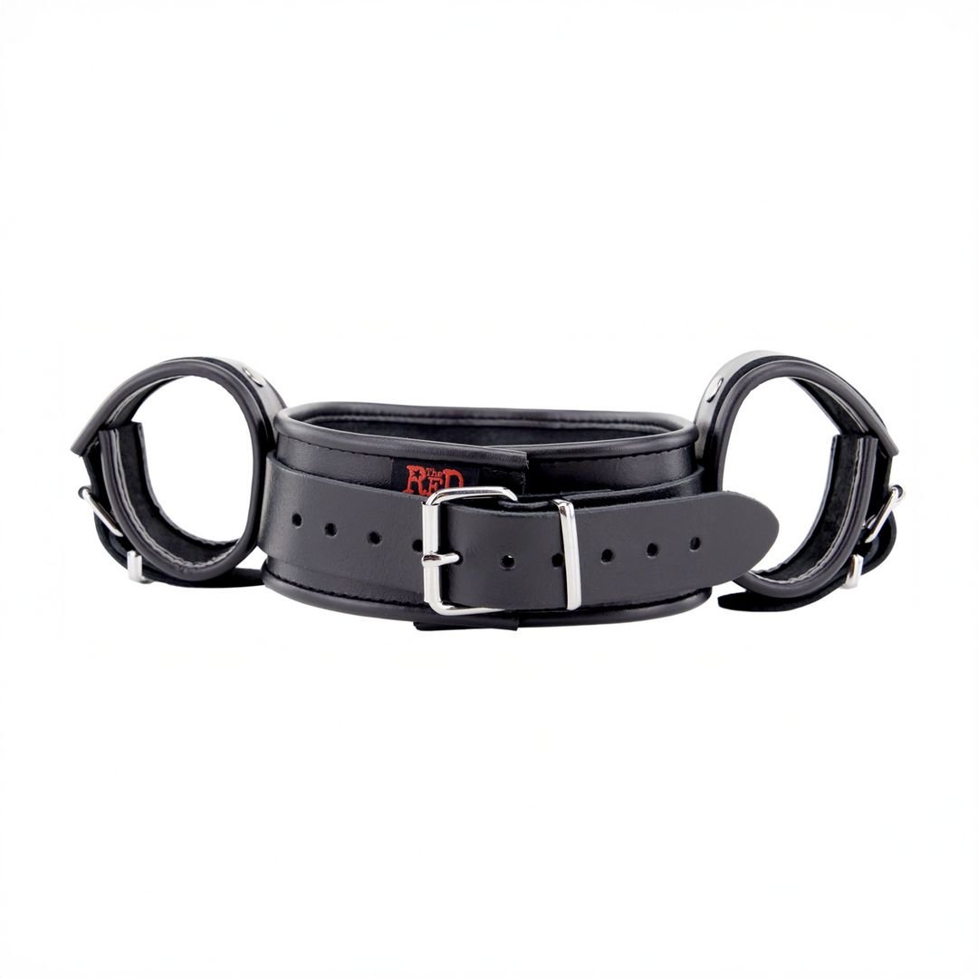 Red Leather Costrittivi Collo e Polsi in Pelle - Nero