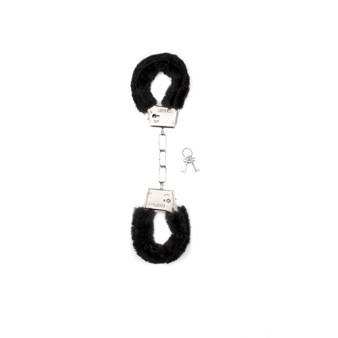 Shots Toys Furry Handcuffs - Black