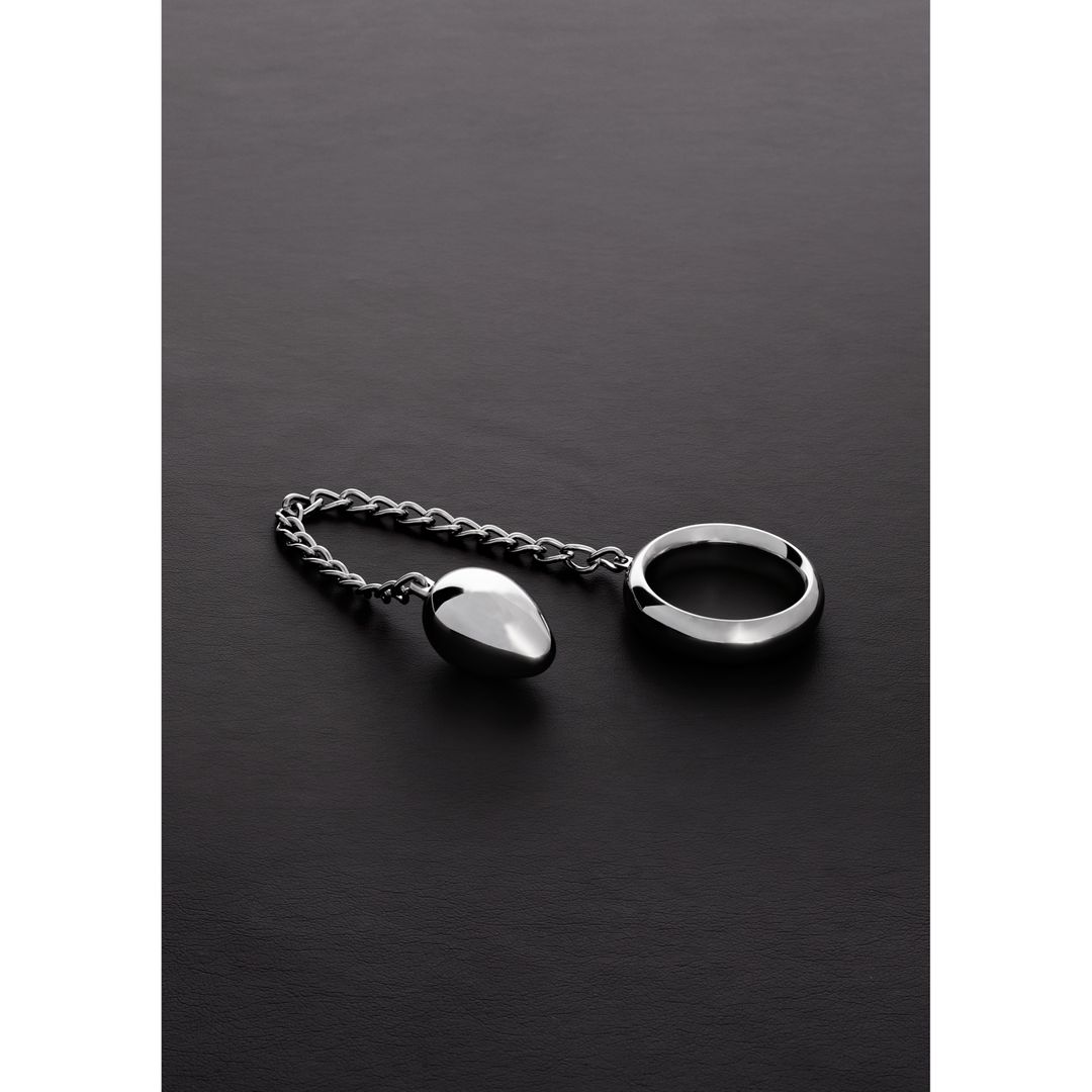 Steel by Shots Donut Cockring em Aço com Bola Anal - 40/40 mm