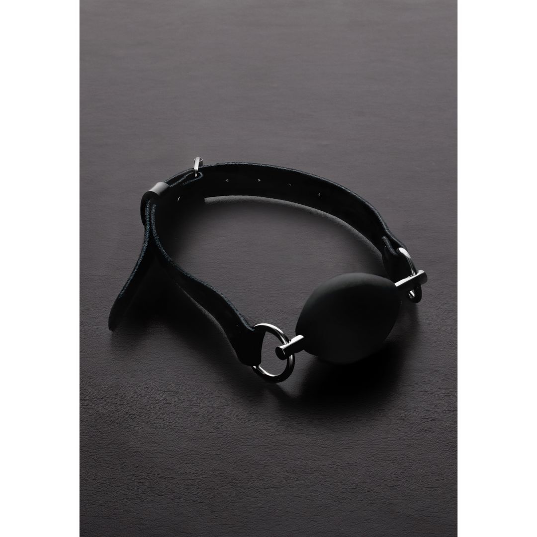 Steel Mordaça de Bola Oval em Silicone - Preto