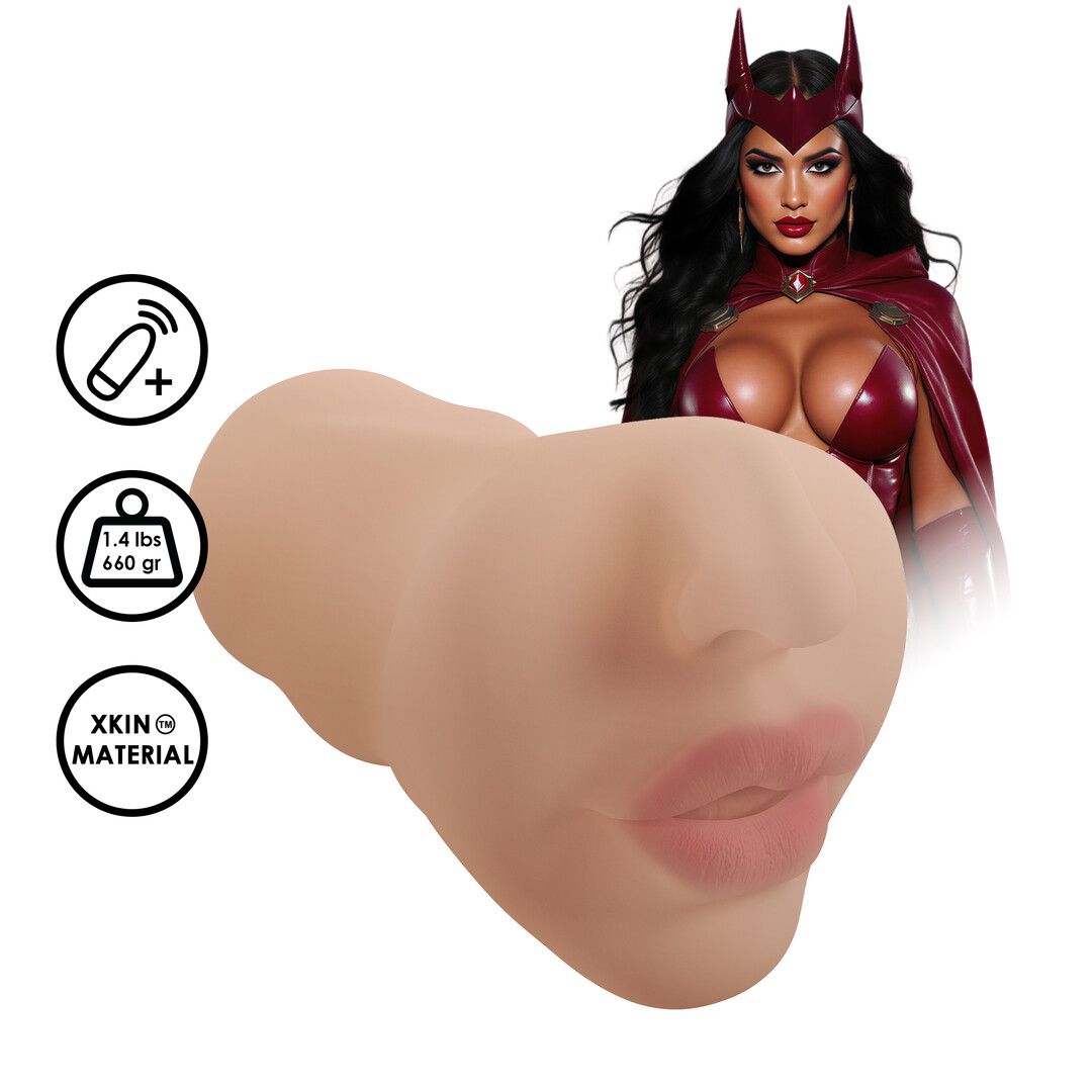 XKIN by Shots Superheroes Crimson Hex Masturbador Vibratório - Bege