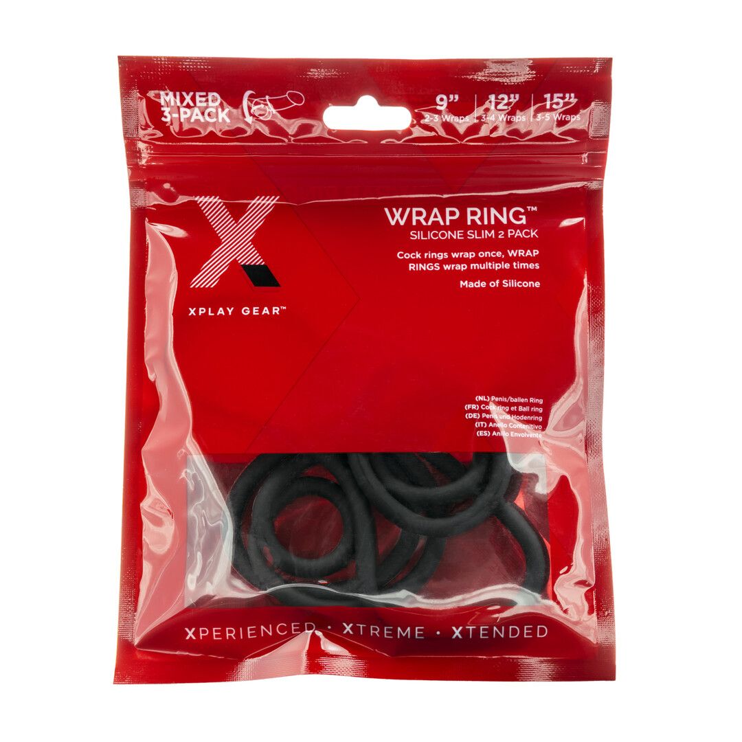 PerfectFitBrand Slim Wrap Ring - Penisring 2-pakning - Svart
