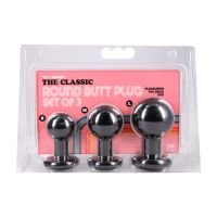 Doc Johnson The Classic - Rund Buttplug - Sæt med 3 - Sort, billede 2