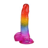Doc Johnson realistisk dildo med baller - 21,6 cm - Regnbue, bilde 3