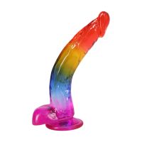 Doc Johnson Gode réaliste avec testicules - 24,1 cm - Arc-en-ciel, photo 3