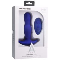 Doc Johnson A-Play Expander - Silikone buttplug med vibration og udvidelse og fjernbetjening - Blå, billede 2