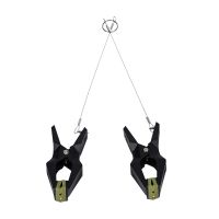 Doc Johnson Hardwire Hangers - Nänniklipsit - Musta/Vihreä