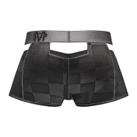 Male Power Check'd Mate Cutout Shorts - S - Sort, billede 5