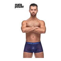 Male Power Diamond Mesh Mini Short - S - Navy