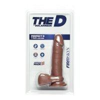 Doc Johnson Perfect D - Gode réaliste FIRMSKYN avec testicules - 18 cm, photo 2