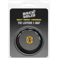 Doc Johnson The Leather 5 Snap - Penisring i læder, billede 5