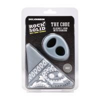 Doc Johnson The Code - Penisring i silikone med bandana - Grå, billede 4