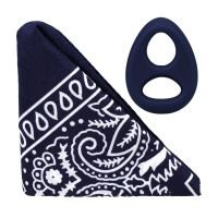 Doc Johnson The Code - Cockring in Silicone con Bandana - Blu Navy