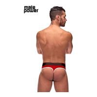 Male Power Retro Sport Panel Thong - Czarny/Czerwony, zdjęcie 4