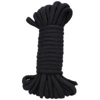 Doc Johnson Lina bawełniana do bondage - 9,8 m - Czarna