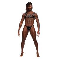 Male Power Libra - Harness ze skóry imitacyjnej ze studami - Uniwersalny - Czarny