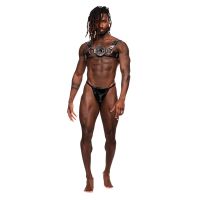 Male Power Libra - Harness ze skóry imitacyjnej ze studami - Uniwersalny - Czarny, zdjęcie 3