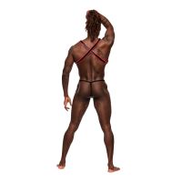 Male Power Leo - Imitation Leather Harness - One Size - Black/Red, billede 4