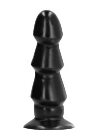 All Black Dildo Nervurado - 17 cm