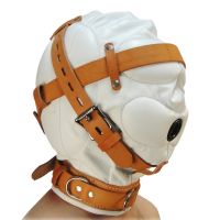 XR Brands Total Sensory Deprivation læderh ætte - M/L - hvid, billede 2