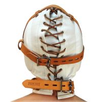 XR Brands Total Sensory Deprivation læderh ætte - M/L - hvid, billede 3