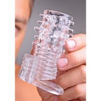 XR Brands Vibrerende penis sleeve med struktur, billede 5