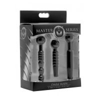XR Brands Dark Rods - Set de 3 plugs pénis en silicone, photo 4