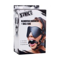 XR Brands Hodeharness med bind for øynene og ball gag, bilde 2