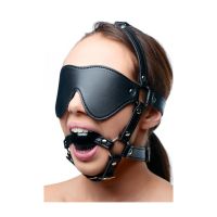 XR Brands Hodeharness med bind for øynene og ball gag, bilde 3
