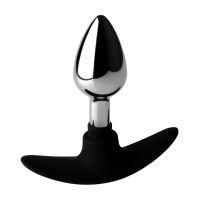 XR Brands Dark Invader - Plug Anal Metal e Silicone - Pequeno, imagem 5