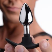 XR Brands Dark Invader - Plug Anal Metal e Silicone - Pequeno, imagem 6