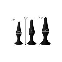 XR Brands Triple Spire - Tapered Silicone Anal Trainer Set - 3 Pieces - Black, picture 4