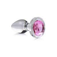 XR Brands Pink Gem - Glass Anal Plug - Small