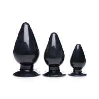 XR Brands Triple Cones - Anal Plug Set - 3 Pieces - Black