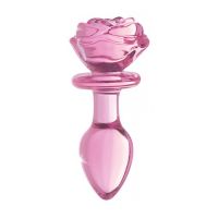 XR Brands Pink Rose - Plug Anal Vidro - Médio, imagem 3