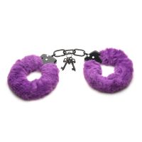 XR Brands Cuffed in Fur håndjern - Lilla, billede 4
