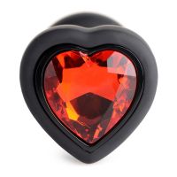 XR Brands Silikone Vibrator Rød Hjerte - Buttplug med fjernbetjening - Small, billede 3