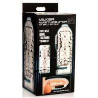 XR Brands Milker Masturbador em TPE com Ball Strap - Transparente, imagem 4