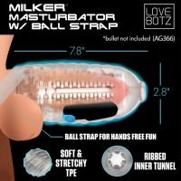 XR Brands Milker Masturbador em TPE com Ball Strap - Transparente, imagem 5