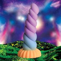 XR Brands Dildo de Fantasia Chifre de Unicórnio em Silicone, imagem 4