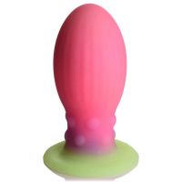 XR Brands Xeno Egg - Pimeässä hohtava - Silikoninen muna - Pinkki