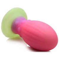 XR Brands Xeno Egg - Pimeässä hohtava - Silikoninen muna - Pinkki, kuva 2