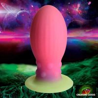 XR Brands Xeno Egg - Pimeässä hohtava - Silikoninen muna - Pinkki, kuva 3