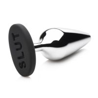 XR Brands Butt Slut - Butt Plug in Metallo e Silicone - Argento
