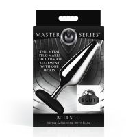 XR Brands Butt Slut - Butt Plug in Metallo e Silicone - Argento, immagine 6