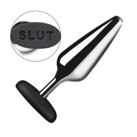 XR Brands Butt Slut - Butt Plug in Metallo e Silicone - Argento, immagine 4