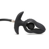 XR Brands Dark Pearl - Inflatable Vibrating Butt Plug with Remote Control - Black, picture 4